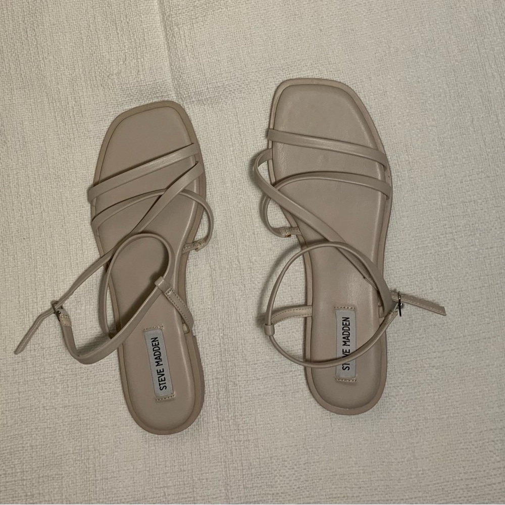 Steve Madden Beige Strappy Sandals